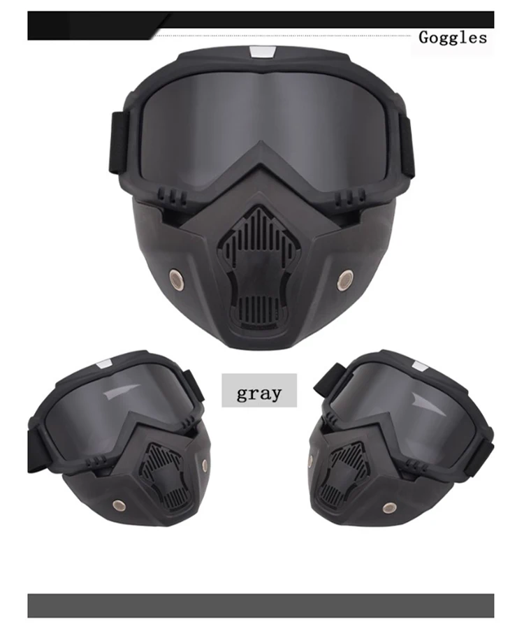 Мото очки лыжные защитные очки Мужской Женский шлем маска Анти-УФ съемная маска для лица линзы очки для мотоциклистов Экипировка для мужчин t