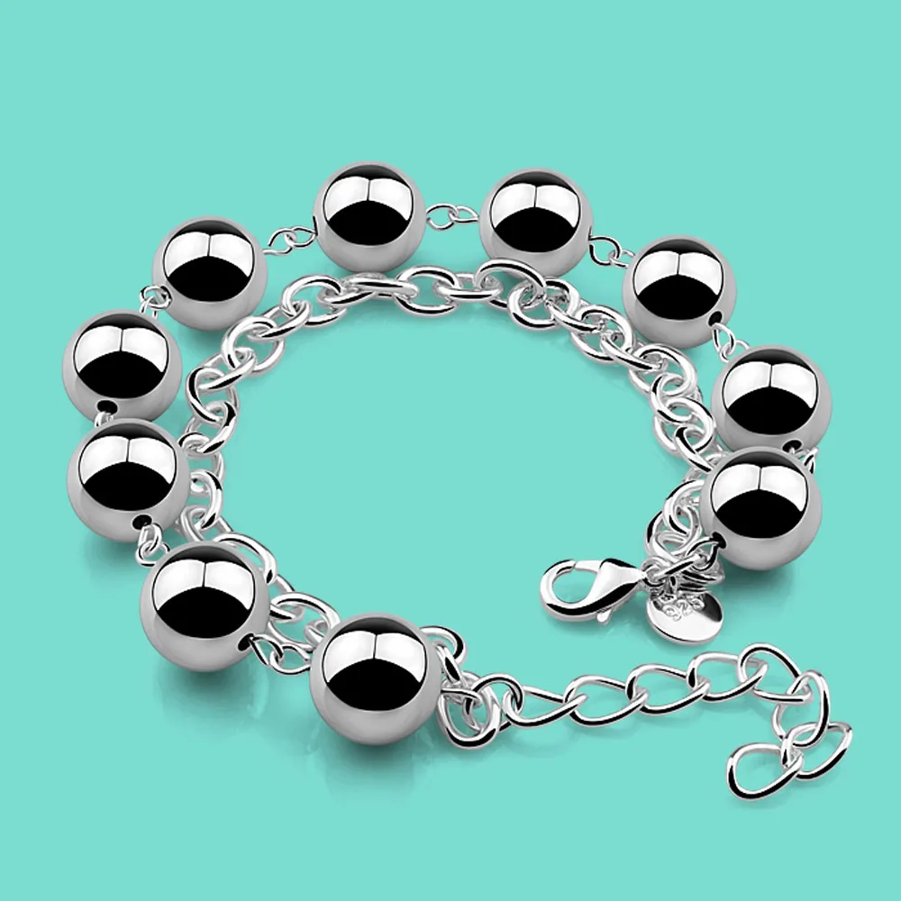 Bohemian Silver Charm Bracelet Women's Original 925 Sterling Silver