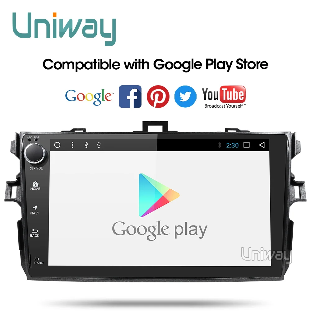 Flash Deal AKLL9071 uniway android 8.1 car dvd for toyota corolla 2008 2007 2009 2010 2011 2012 car radio gps player headunit navigation 3