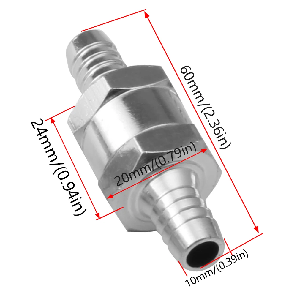 One Way Fuel Non Return Check Valve Petrol Diesel Aluminium Alloy For Carburettor Low Pressure Fuel Systems 6/8/10/12mm FP-1048 fuel check valve