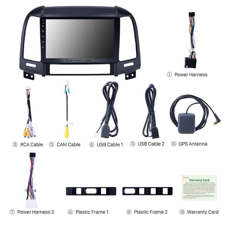 Best Seicane 2 din Android DVD Player Bluetooth GPS Navigation Radio for 2005 2006 2007 2008 2009 2010 2011 2012 HYUNDAI SANTA FE 5