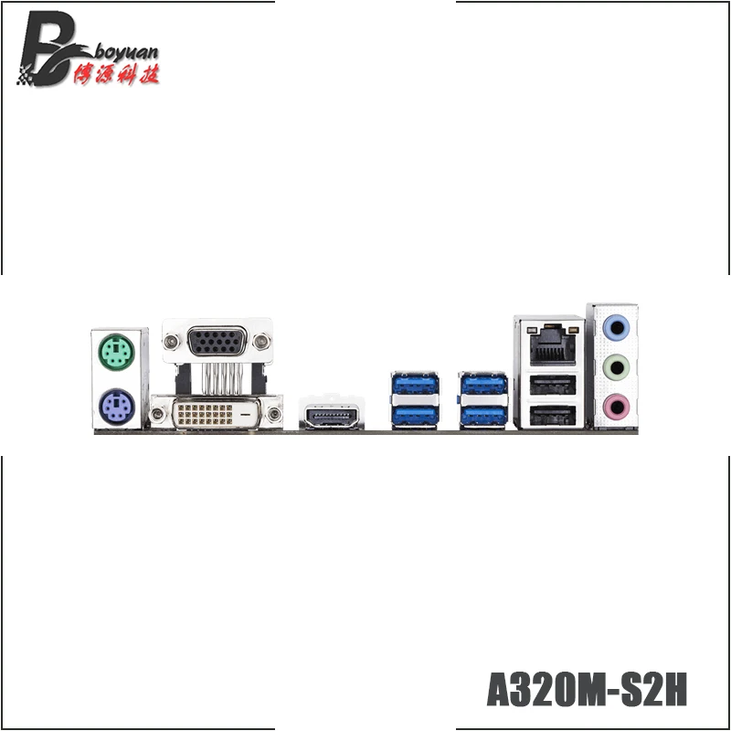 Gigabyte GA A320M S2H M ATX AMD A320/DDR4/M.2/USB3.1/sta3.0/SSD/New/32G/Двухканальный/Поддержка R9 3900X Socket AM4