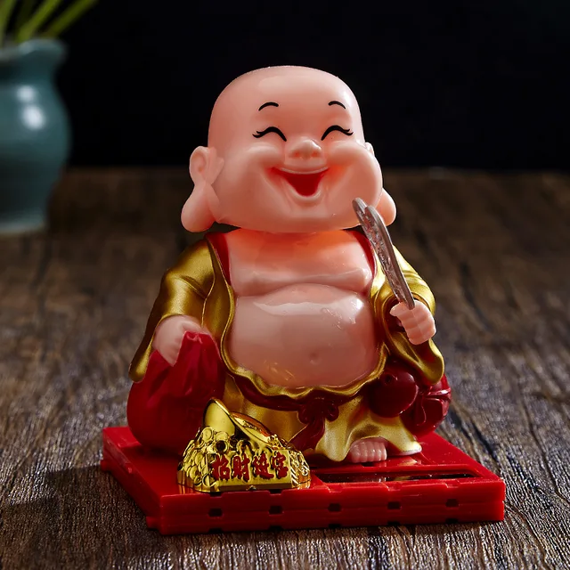 Solar LittleMonk Buddha Statues Buddhist Sculptures Tathagata Cute Budha Home Garden Decoration Buda Table Ornaments Boutique 2