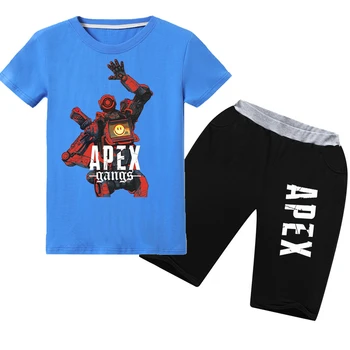 

2020 Summer children's cartoon Thank You NHS apex legends JOJO siwa cotton short-sleeved T-shirt + shorts kids suit clothing