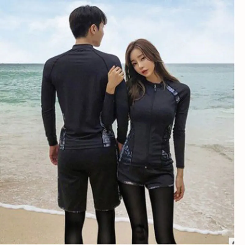 Men's 3pcs Women's 5pcs Yoga Clothes Set Sports Activewear Long Sleeve Swimsuit Bathing Suit Dive Skins Rash Guards Surf Suit