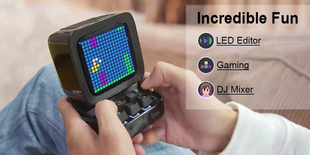 Divoom Ditoo Retro Pixel Art Bluetooth Portable Speaker