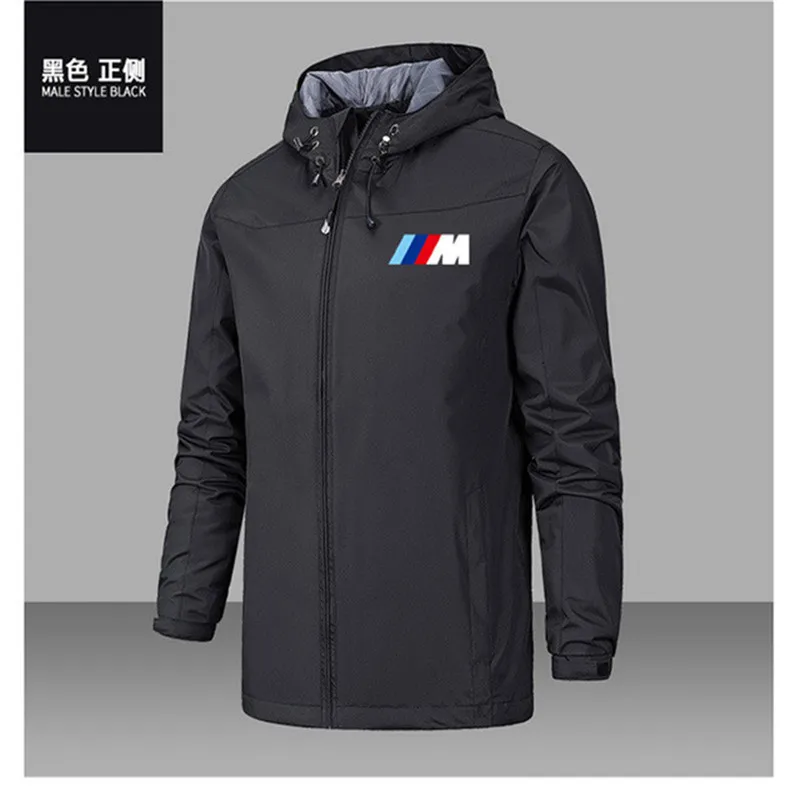 Bmw M Power-chaqueta con capucha para hombre, abrigo ligero con cremallera, impermeable, a prueba de viento, cálido, Color sólido, ropa deportiva para exteriores