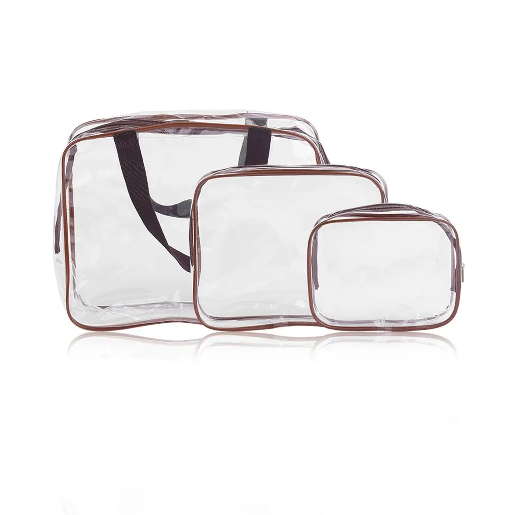 

3Pcs/set Portable Makeup Cosmetic Toiletry Travel Bath Wash Storage Pouch Transparent Waterproof Bag Organizer Bag