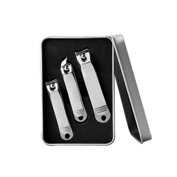 

3pcs/set Stainless Steel Nail Clipper Cutter Set Practical Portable Manicure Trimmer Toenail Nail Clipper Tools Storage Box