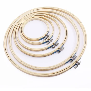 

6 Pcs In Set Round Natural Bamboo Wooden Sewing Embroidery Cross Stitch Ring Hoop - Diy Art Craft Handy Needlepoint Sewing Hoops