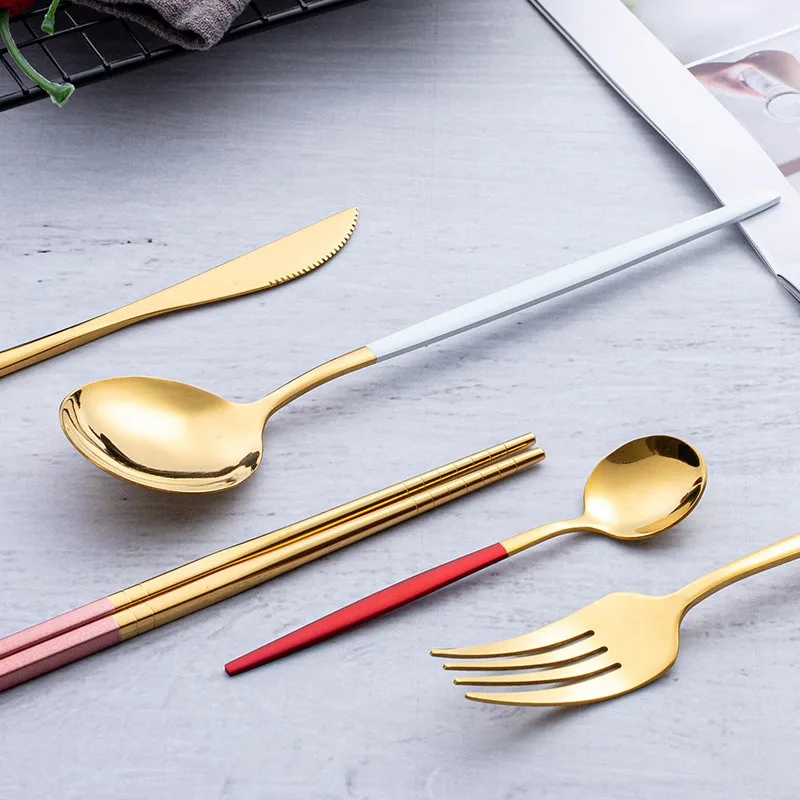 Tableware Stainless Steel Cutlery Coffee Spoon Dinnerware Dining Fork Knife