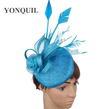 

High quality 4-layer sinamay formal fascinator headband women elegant wedding headwear headband with flower headpiece 6pcs/lot