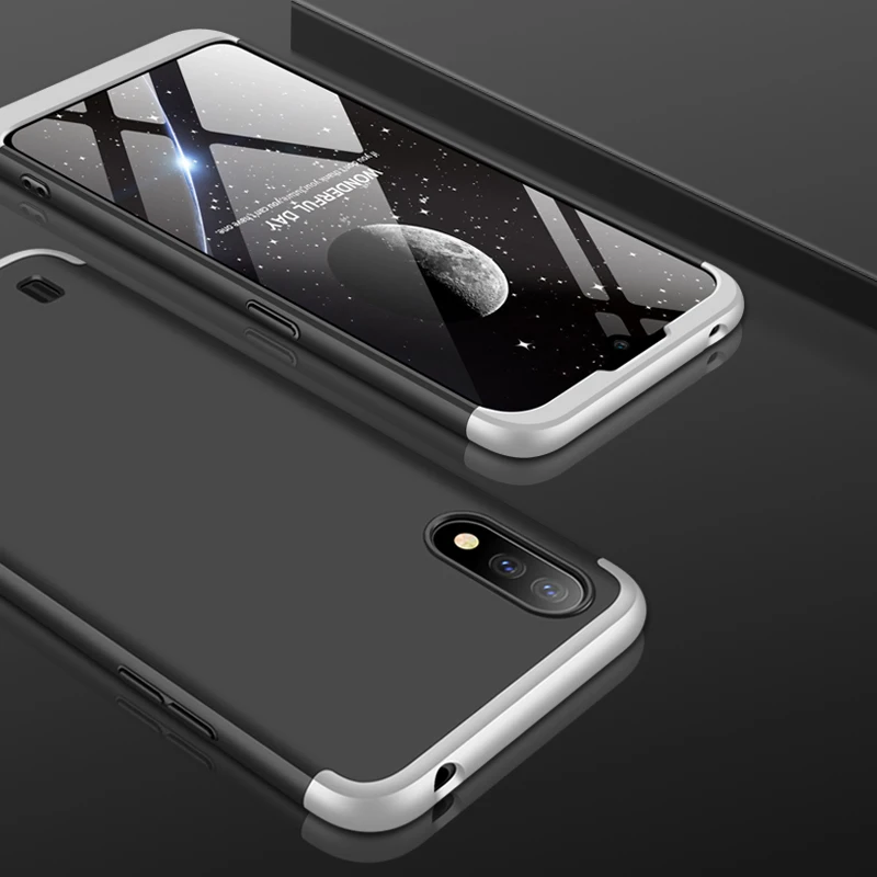 Чехол для Samsung Galaxy A01 360 полная защита 3 в 1 Жесткий ПК Защита камеры ударопрочный