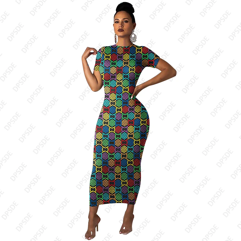 short sleeve bodycon maxi dress