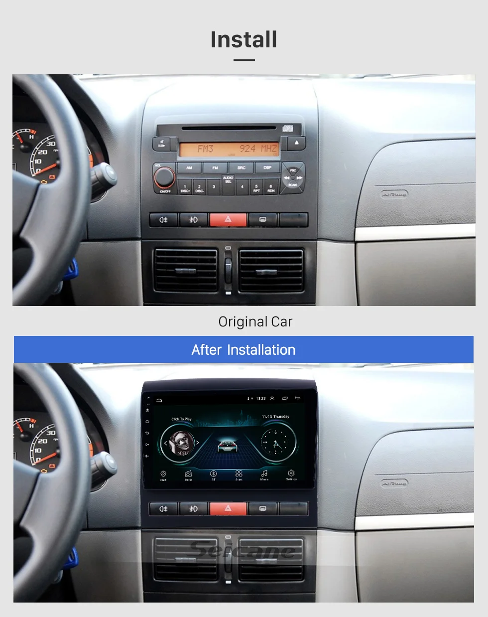 Seicane 9 дюймов Автомобильный gps Радио HD сенсорный экран Android 9,1 для 2009 Fiat Perla с Bluetooth USB wifi Поддержка Carplay DVR OBD2