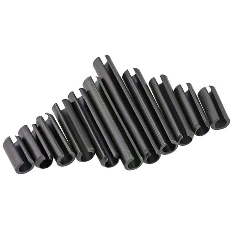 M16 검정색 탄소강 스프링 형 스트레이트 핀 슬롯 형 분할 맞춤 핀 Sellock