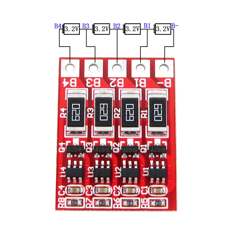 BMS 4S 18650 LiFePO4 литиевая железная плата защиты батареи 12,8 В lto с функцией выравнивания баланса плата балансировки зарядки