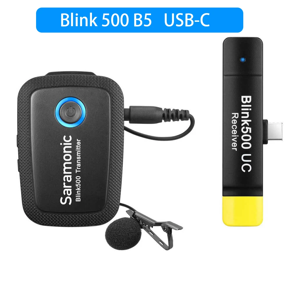 Saramonic Blink500 B1-B6 Professional Condenser Lavalier Wireless Microphone for PC Mobile Phone iPhone Studio Lapel Microphone 