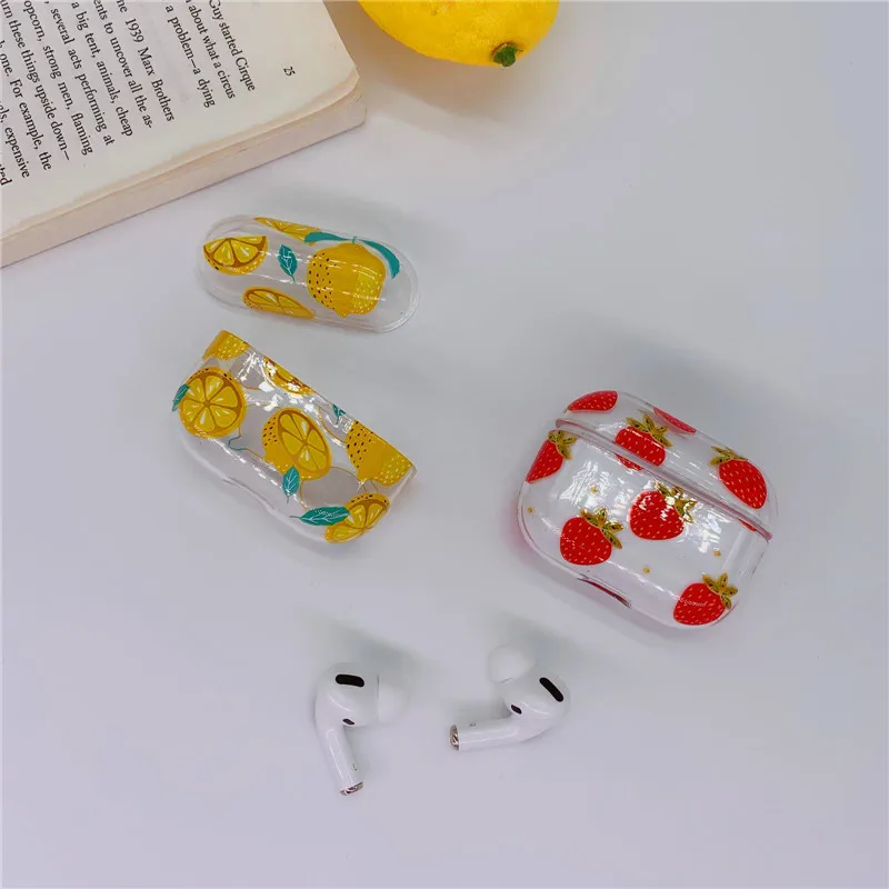 Чехол с клубникой лимоном вишней персиком для Airpods Pro bluetooth-гарнитура чехол