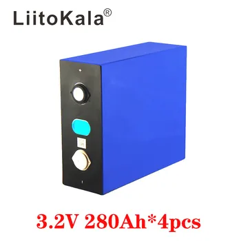 شراء4 قطعة LiitoKala 3.2 فولت 280Ah Lifepo4 بطارية لتقوم بها بنفسك 12 فولت 280AH بطارية قابلة للشحن حزمة ل E-سكوتر RV نظام تخزين الطاقة الشمسية