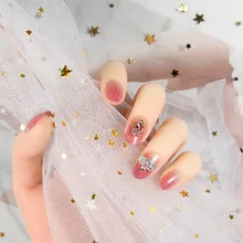 Японский стиль Маникюр готовая алмазная корона бобы паста градиент поддельные ногти патч Douyin носимая разборка кончик для ногтей