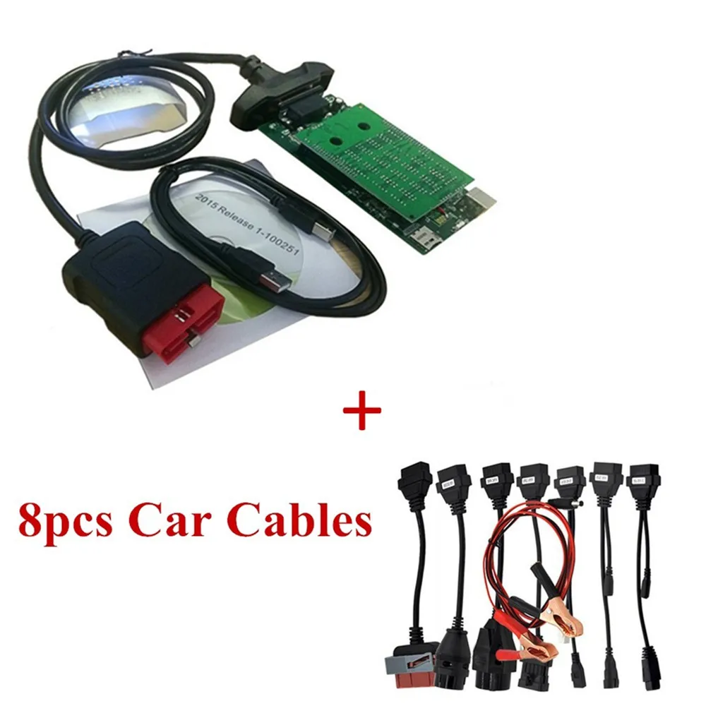 Vd TCS CDP Pro plus для delphis VD ds150e cdp pro для автомобилей грузовиков obd2 диагностические инструменты с полным набором 8 кабелей для автомобилей mvd - Цвет: no blueooth cable