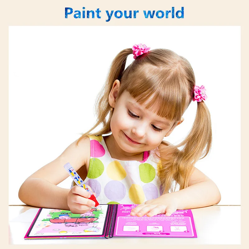 Diy волшебная водная книга милый Единорог раскраска книги каракули и волшебная ручка живопись доска для рисования с игрушками для детей подарок на день рождения детей