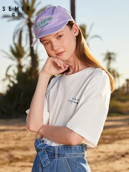 

Semir 2020 summer new short-sleeved T-shirts sweet and lovely net red loose was thin casual compassionate t shirt