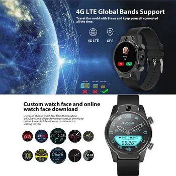 

Smart Watch Phone 4G LTE SIM Dual 8MP Camera GPS WIFI IP68 50m Waterproof Smartwatch Men 3GB+32GB Smart Clock for IOS Android