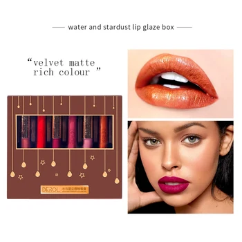 

6PCS Set Lips Makeup Matte Liquid Lipstick Set Waterproof Long Lasting Moisture Cosmetic Lip Gloss For Lip Makeup