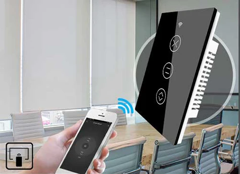 Interruptor inteligente para cortina wifi rf433 tuya,