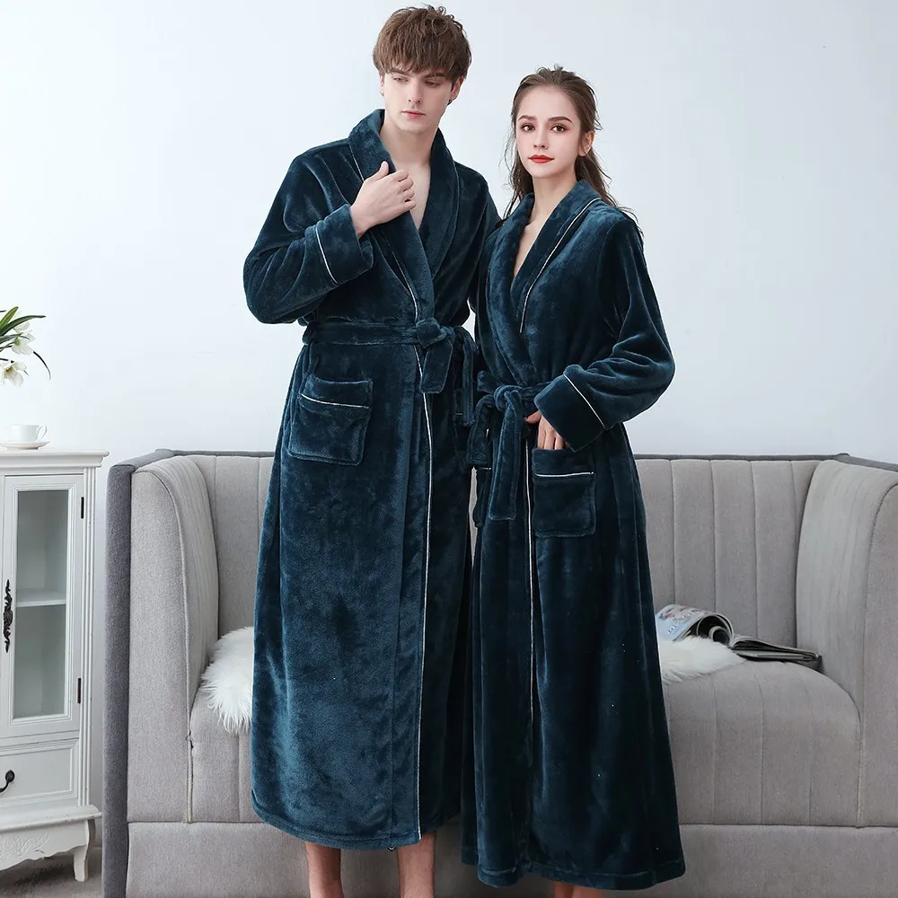 Ladies Givoni Navy Blue Long Length Wrap Dressing Gown Bath Robe (GL47)