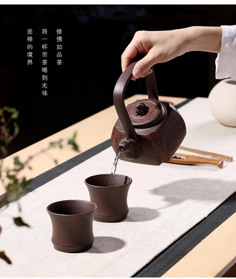 Дождевой песок глина искусство ограниченная компания чайная чашка фиолетовый глина соединитель в виде бамбука мастер Кольцо большого размера поколение жира производителей Whol