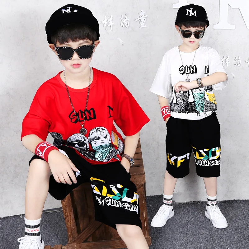 Boys Casual Tracksuit Long Sleeve Color Block Shirts Pants 2PCS Kids Outfit Set for 1-9 Years Old 