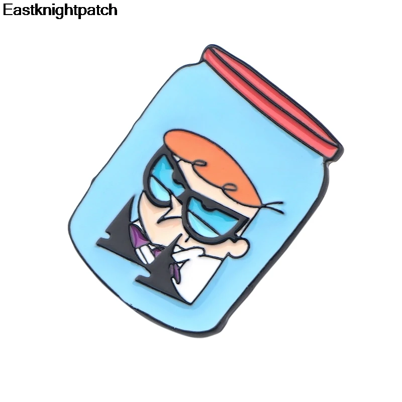 Dexter's Lab забавная эмалированная булавка рубашка с пряжкой булавки и броши для детей мультфильм Нагрудный значок Ювелирные изделия Подарки E0944