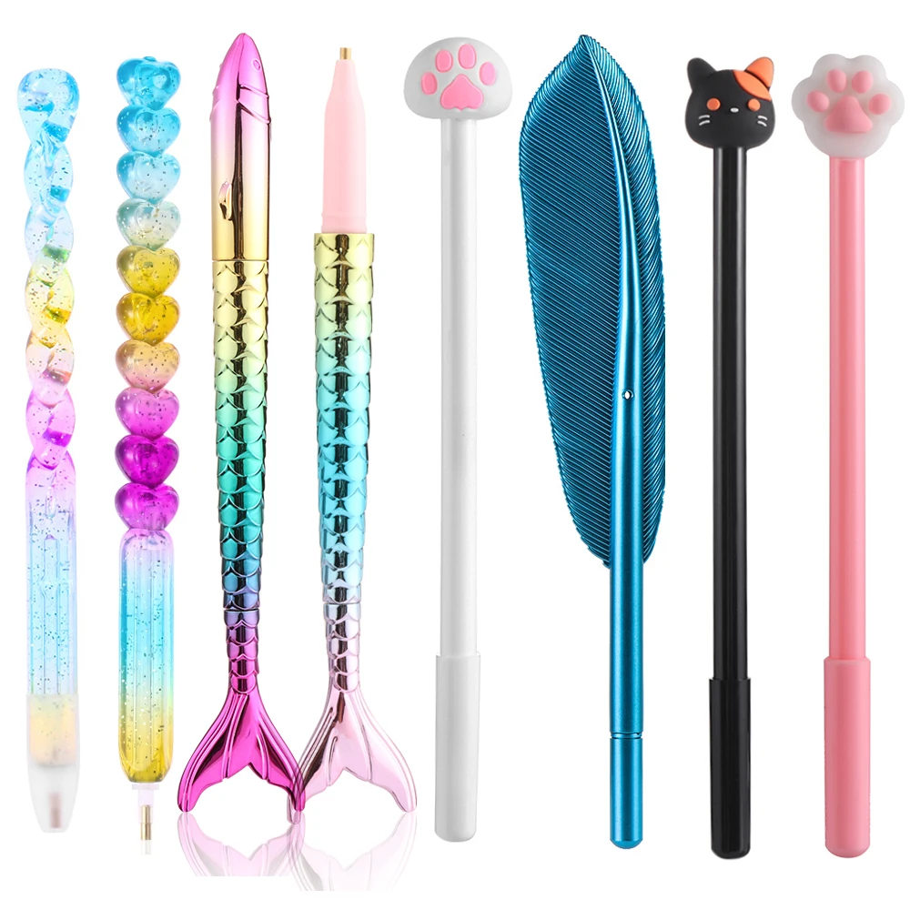 Diamond Painting Pen 5D Diamond Painting Pen Cat Claw Feather Shape Point Drill Pens DIY Craft Cross Stitch Glue Clay Drill Plate Nail Art Tools