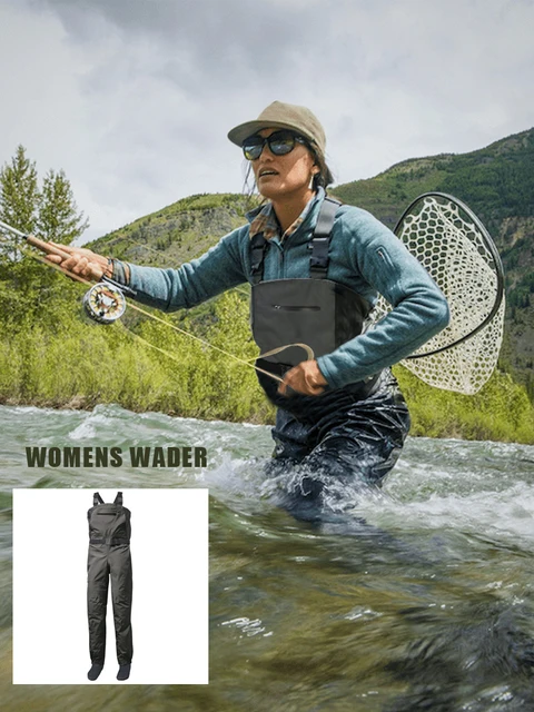 Waterproof Wading Pants with Boots Polyester Fly Fishing Waders for Men  Women  eBay