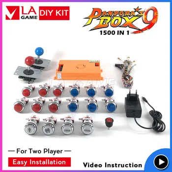 

pandora box 9 1500 games in 1 video instruction copy sanwa joystick chrome plated led push button arcade diy kit for 2 players