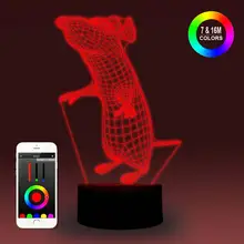 NiteApps 3D Ratatouille крыса ночник настольная Иллюзия украшение лампа подарок на день рождения приложение/сенсорный контроль