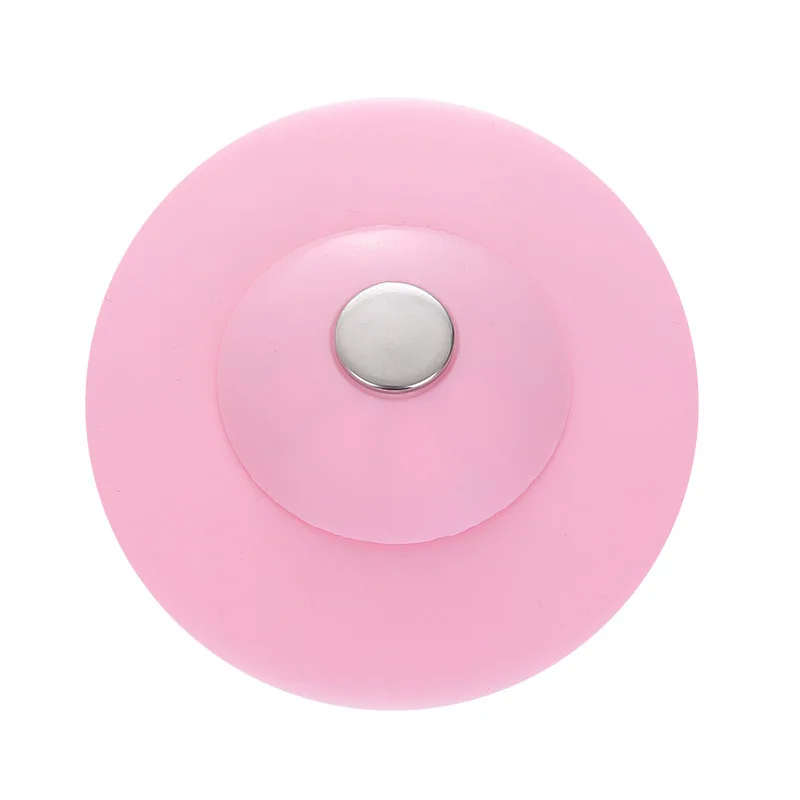 Pink 1 шт. резиновый Круглый фильтр для раковины, фильтр, пробка для воды, трап, Ловец волос, пробка для ванной, ванной, кухни, раковины, стоки - Цвет: Pink
