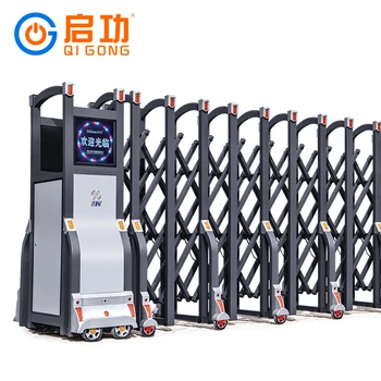 

Qi Gong Aluminium electric automatic retractable gate auto gate remote control for factory and company