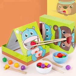 Maison de jeu en bois, Simulation d'alimentation, jouet pour enfants, éducation précoce, baguettes à Clip, exercice, avantages Montessori, jouets de sagesse 