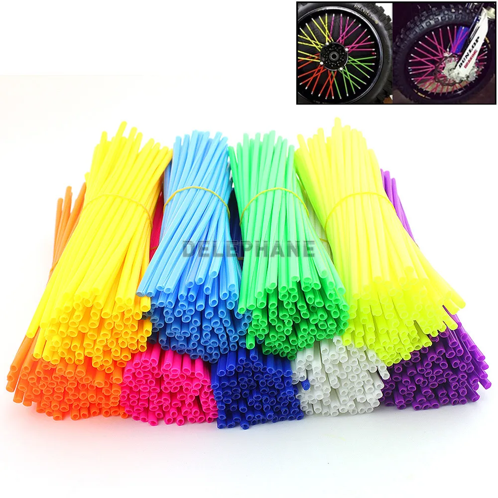 Bicycle Wheel Protector Wraps 36Pcs Universal Bike Spoke Skins Covers Coats Fits for Motorcycle Dirt Bike Wheel Spoke Wraps Decor Bicycle Accessories 17cm