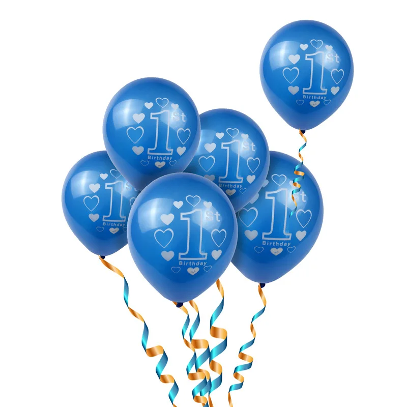 10 шт., 10 дюймовые латексные воздушные шары для первого дня рождения, детские новогодние воздушные шары для дня рождения, вечерние украшения для дома