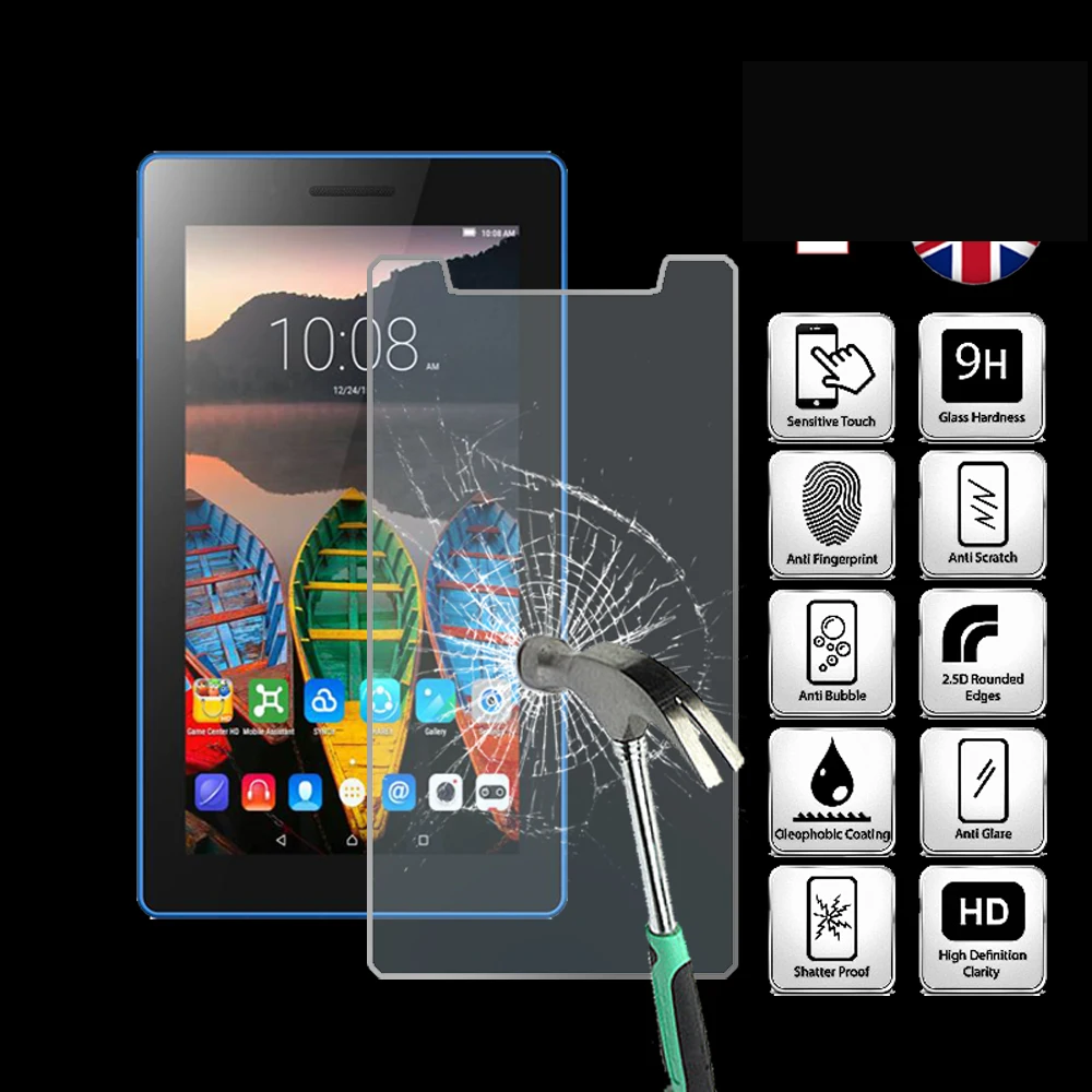 

For Lenovo Tab3 7 Inch Tablet Ultra Clear Tempered Glass Screen Protector Anti Fingerprint Proective Film