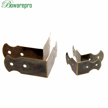 

4Pcs Antique Corner Decorative Protectors Jewelry Gift Box Wooden Case Decorative Feet Leg Corner Protector for Furniture Bronze