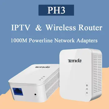 

Tenda PH3 1000Mbps Powerline Network Adapter Homeplug AV2 WiFi Wireless Extender Kit 10/100/1000Mbps Adapter Chinese Version