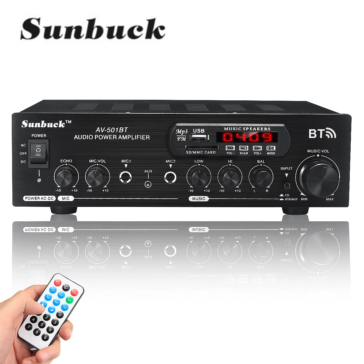 US $36.04 1200W 220V 110V Audio Power Amplifier Home Theater Amplifiers Audio With Remote Control Support FM USB SD Card Bluetooth