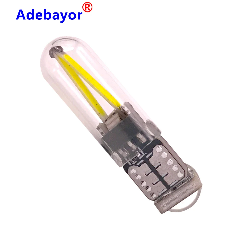 200 шт. T10 W5W cob стеклянный canbus автомобильный светильник Led лампа накаливания авто