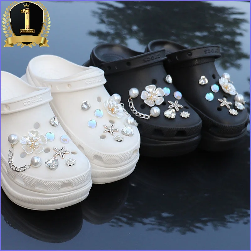 Shiny Rhinestones Croc Charms Designer Diy Luxurious Pearl Flowers Shoes  Decaration Jibb For Croc Clogs Kids Girls Women Gifts - Shoe Decorations -  AliExpress